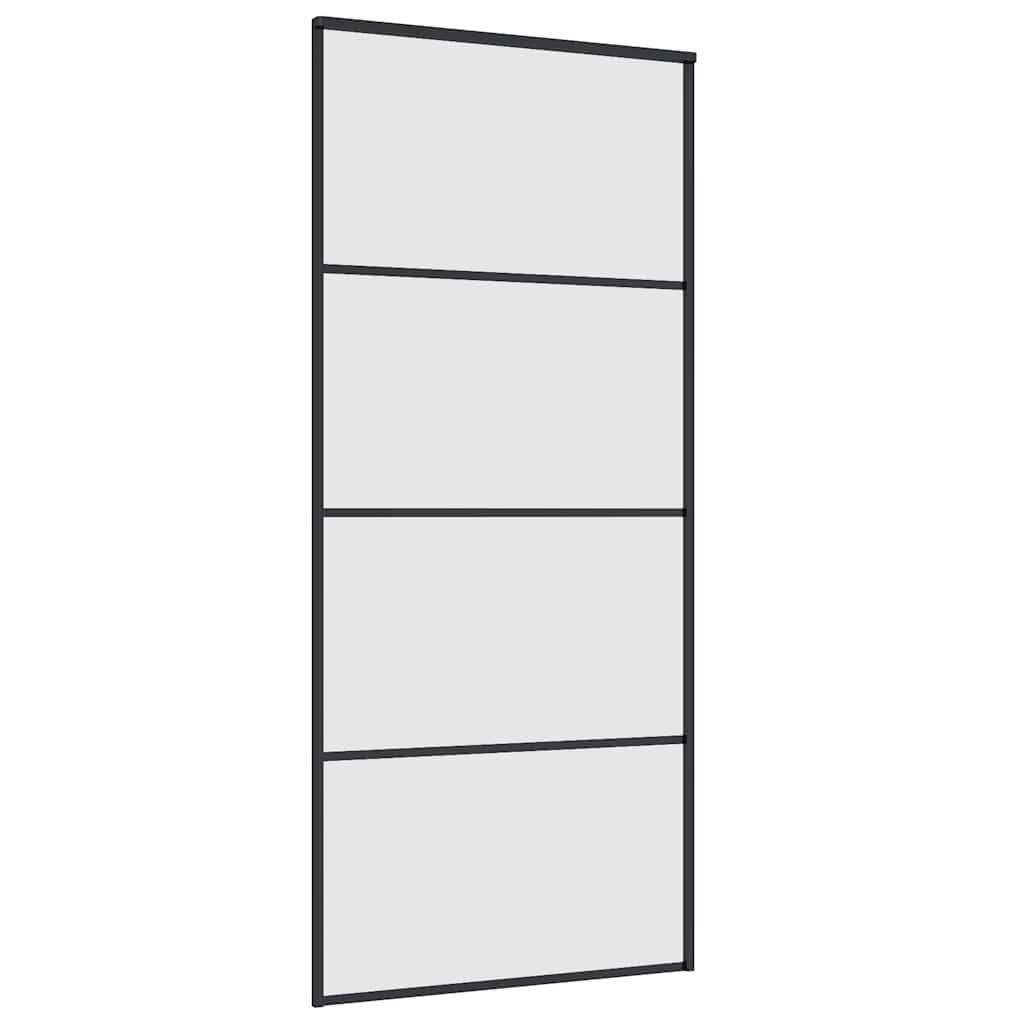 Liukuovi Asennustarvikkeilla Musta 90X205 Cm Esg Lasi