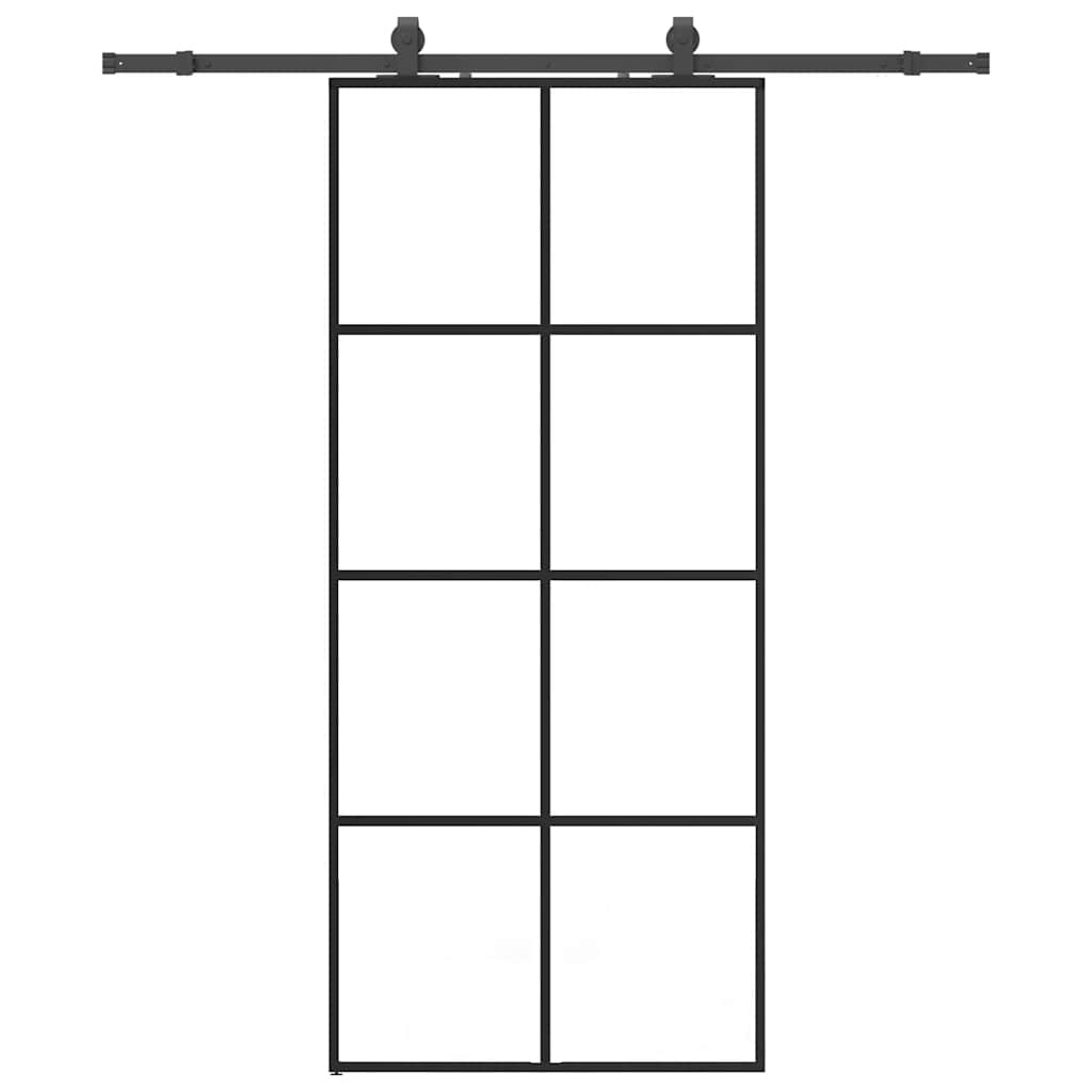 Liukuovi Asennustarvikkeilla Musta 90X205 Cm Esg Lasi