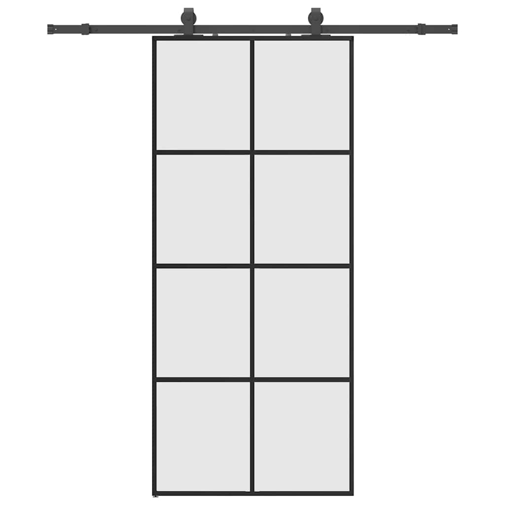 Liukuovi Asennustarvikkeilla Musta 90X205 Cm Esg Lasi