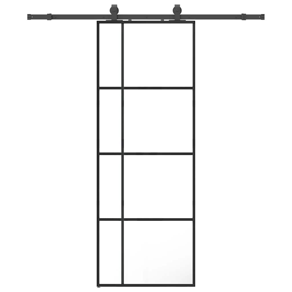 Liukuovi Asennustarvikkeilla Musta 76X205 Cm Esg Lasi