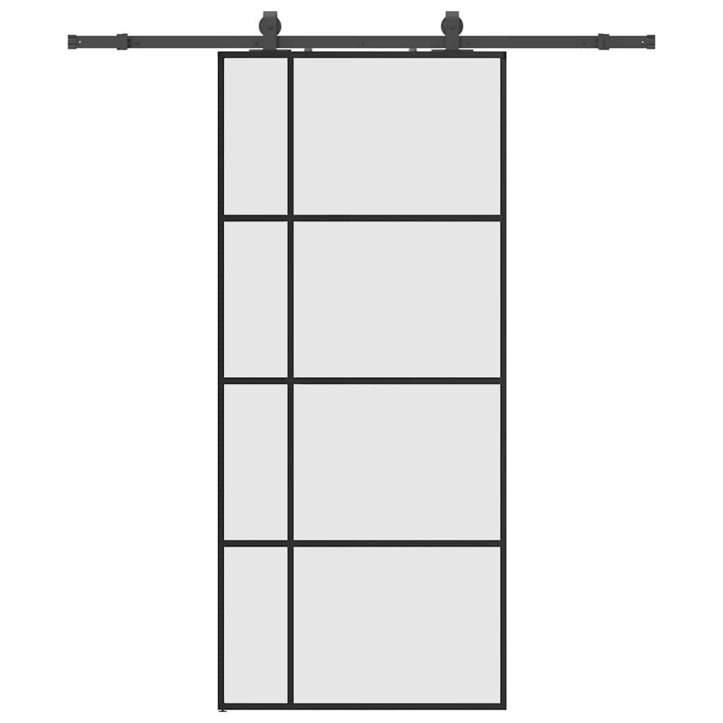 Liukuovi Asennustarvikkeilla Musta 90X205 Cm Esg Lasi