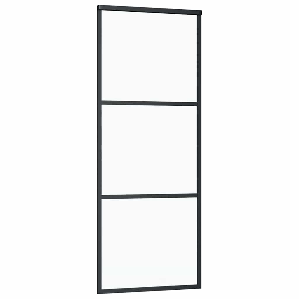 Liukuovi Asennustarvikkeilla Musta 76X205 Cm Esg Lasi
