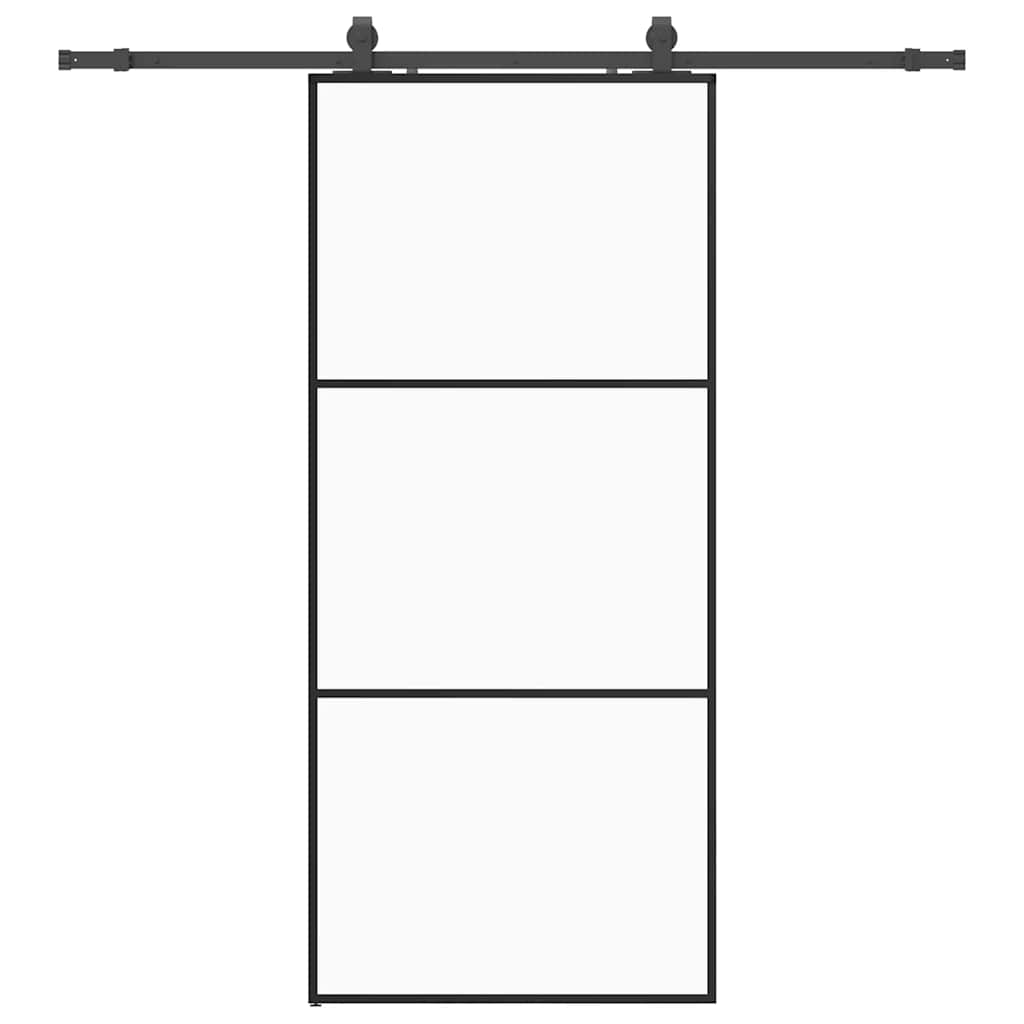 Liukuovi Asennustarvikkeilla Musta 90X205 Cm Esg Lasi