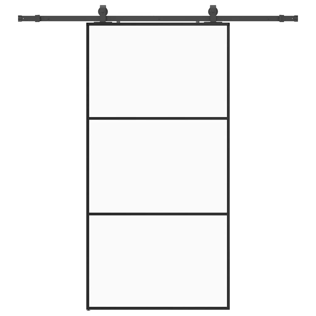 Liukuovi Laitteistosarjalla Musta 102X205 Cm Esg Lasi