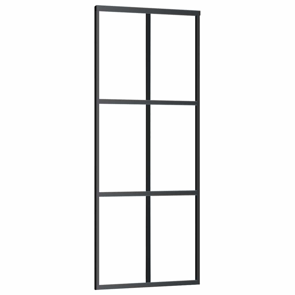 Liukuovi Asennustarvikkeilla Musta 76X205 Cm Esg Lasi