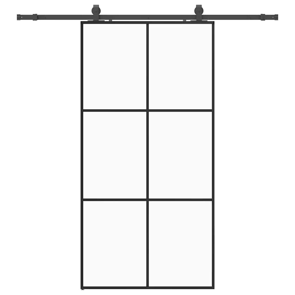 Liukuovi Laitteistosarjalla Musta 102X205 Cm Esg Lasi