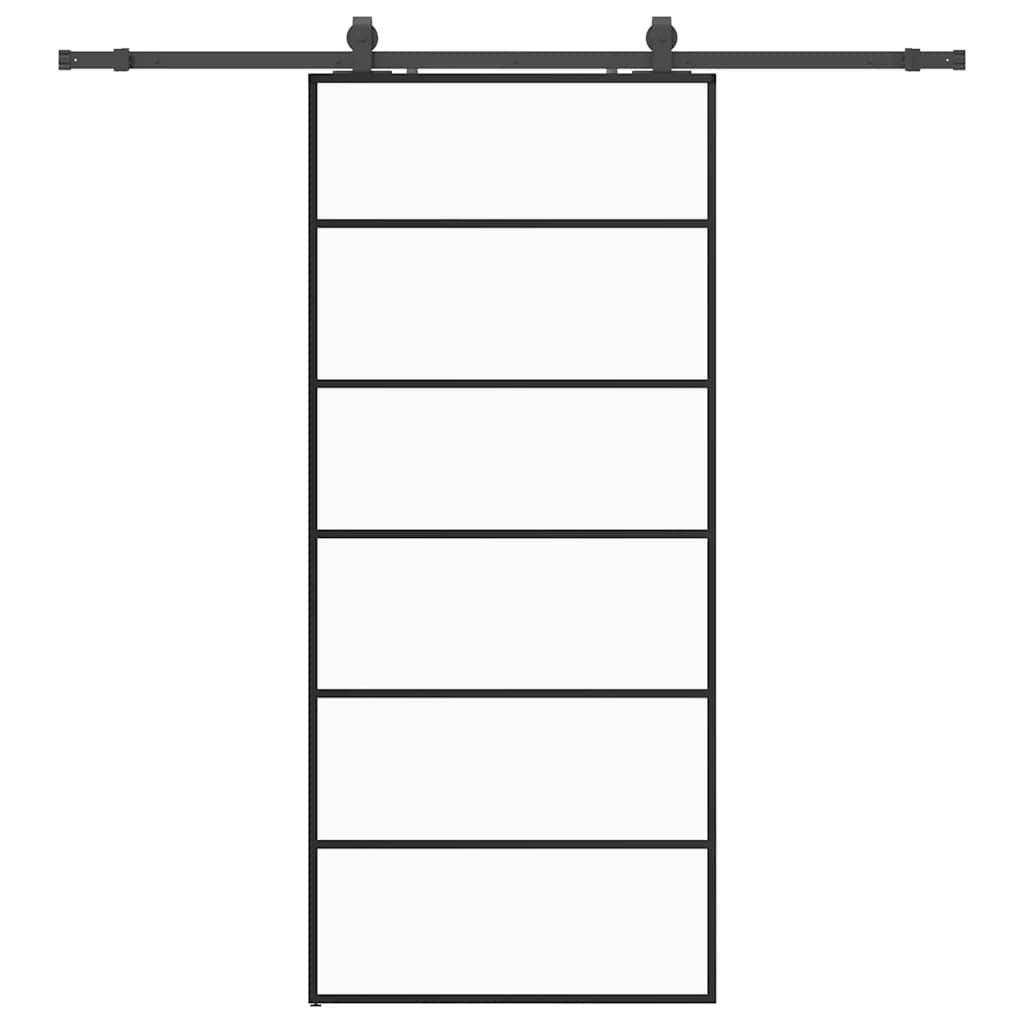 Liukuovi Asennustarvikkeilla Musta 90X205 Cm Esg Lasi