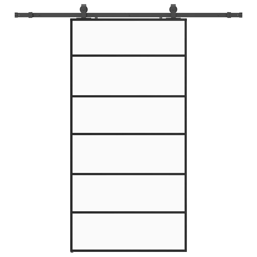 Liukuovi Laitteistosarjalla Musta 102X205 Cm Esg Lasi