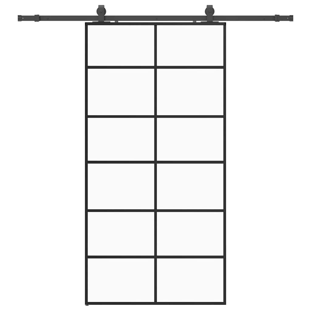 Liukuovi Laitteistosarjalla Musta 102X205 Cm Esg Lasi