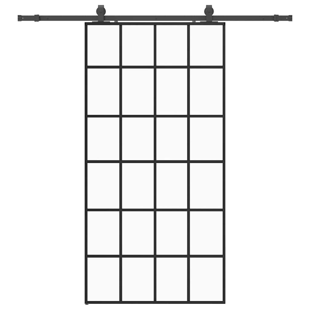 Liukuovi Laitteistosarjalla Musta 102X205 Cm Esg Lasi