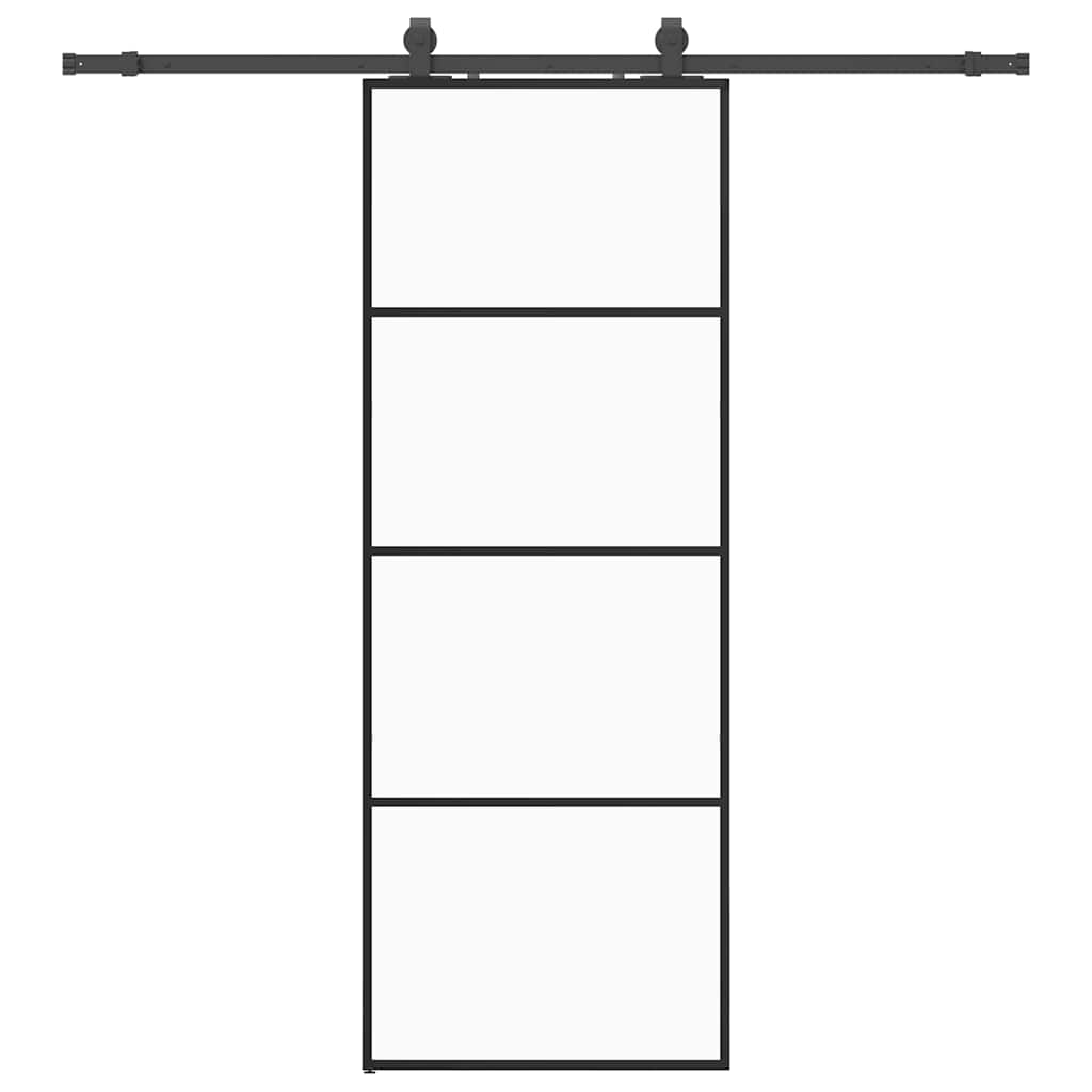Liukuovi Asennustarvikkeilla Musta 76X205 Cm Esg Lasi