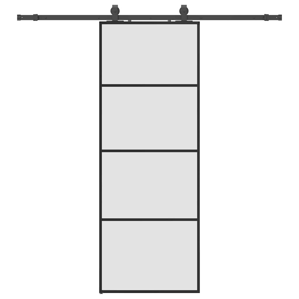 Liukuovi Asennustarvikkeilla Musta 76X205 Cm Esg Lasi