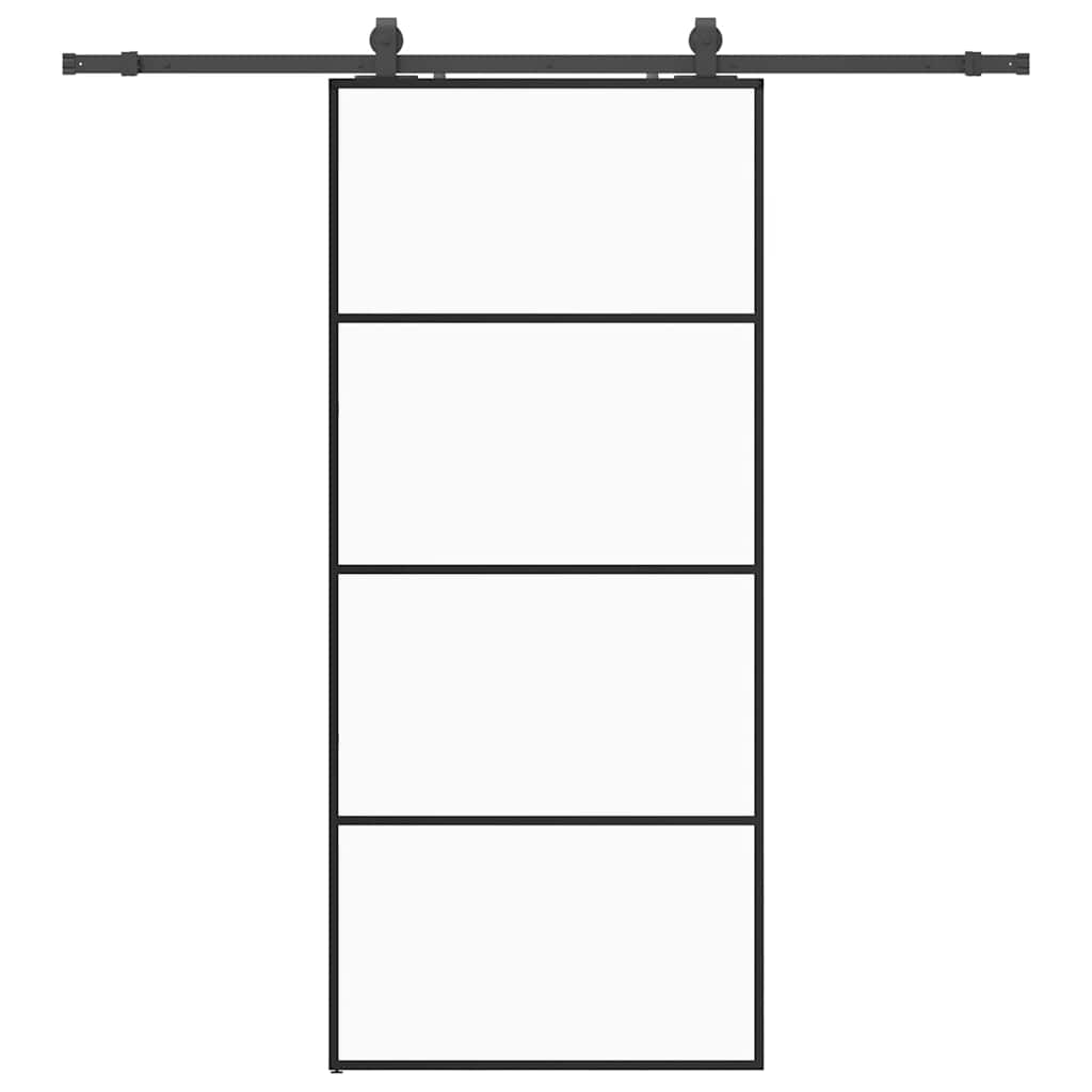 Liukuovi Asennustarvikkeilla Musta 90X205 Cm Esg Lasi