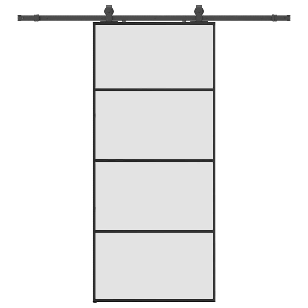 Liukuovi Asennustarvikkeilla Musta 90X205 Cm Esg Lasi