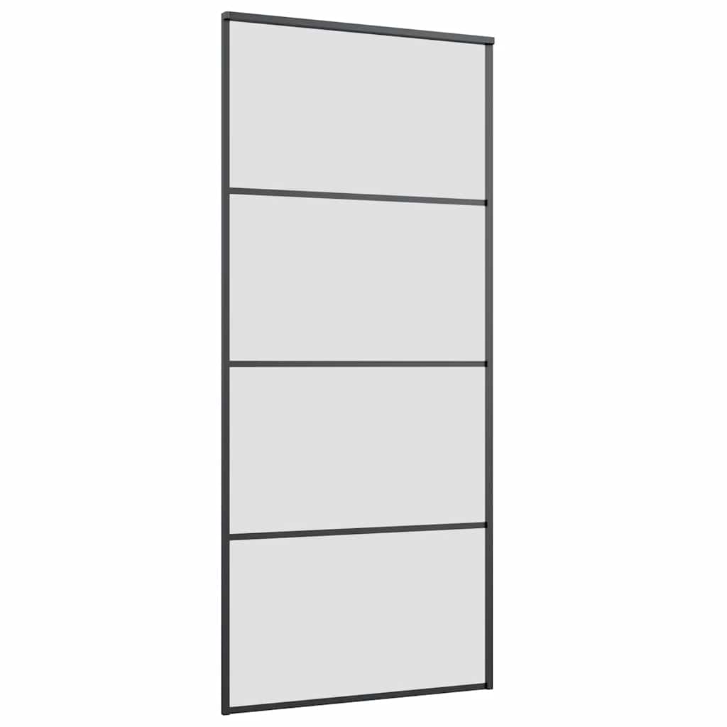 Liukuovi Asennustarvikkeilla Musta 90X205 Cm Esg Lasi