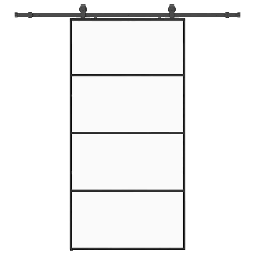 Liukuovi Rautaosilla Musta 102,5X205 Cm Esg-Lasi