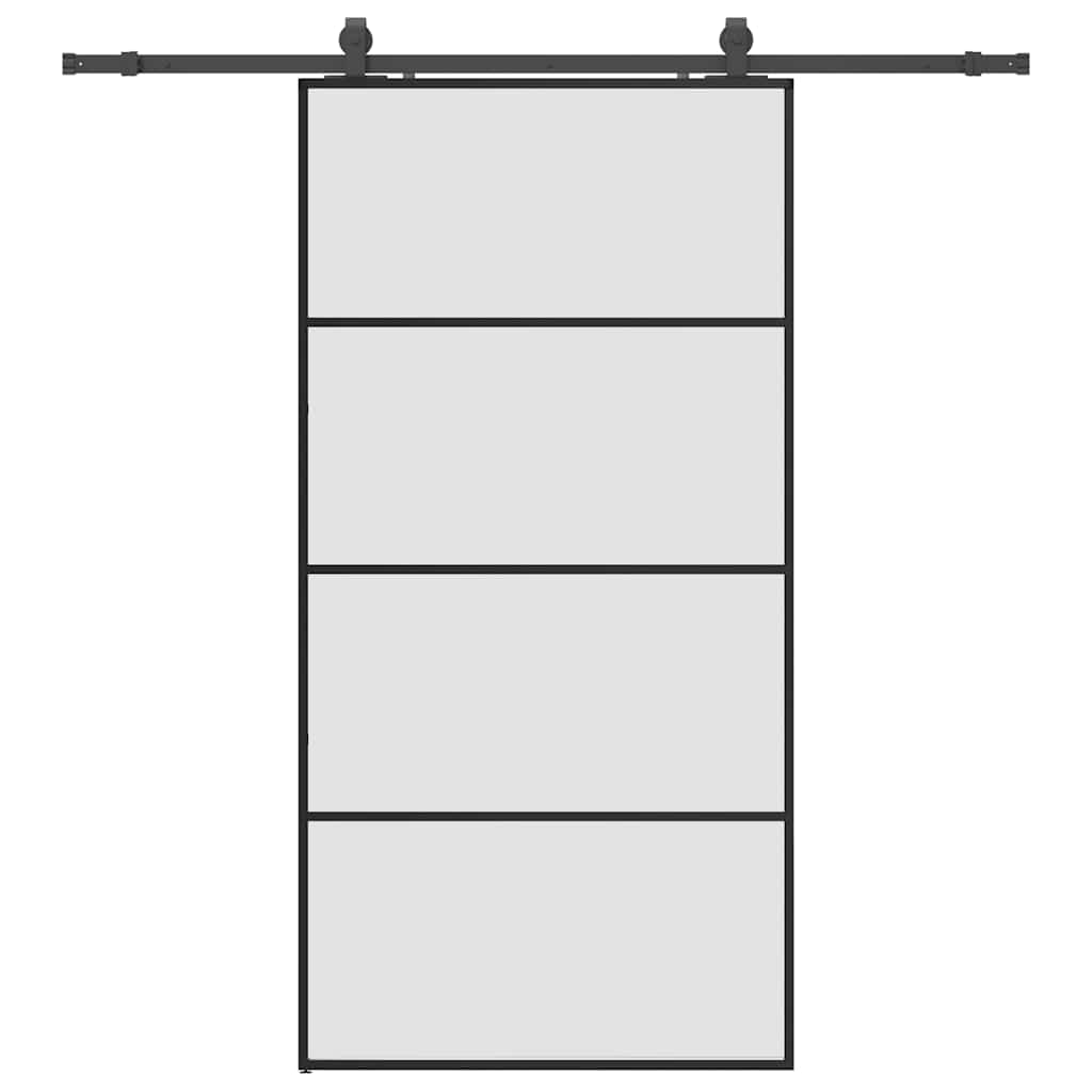 Liukuovi Rautaosilla Musta 102,5X205 Cm Esg-Lasi