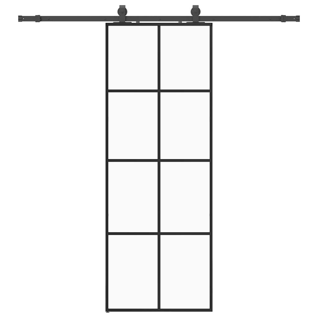 Liukuovi Asennustarvikkeilla Musta 76X205 Cm Esg Lasi