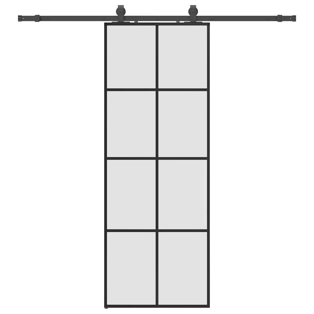Liukuovi Asennustarvikkeilla Musta 76X205 Cm Esg Lasi