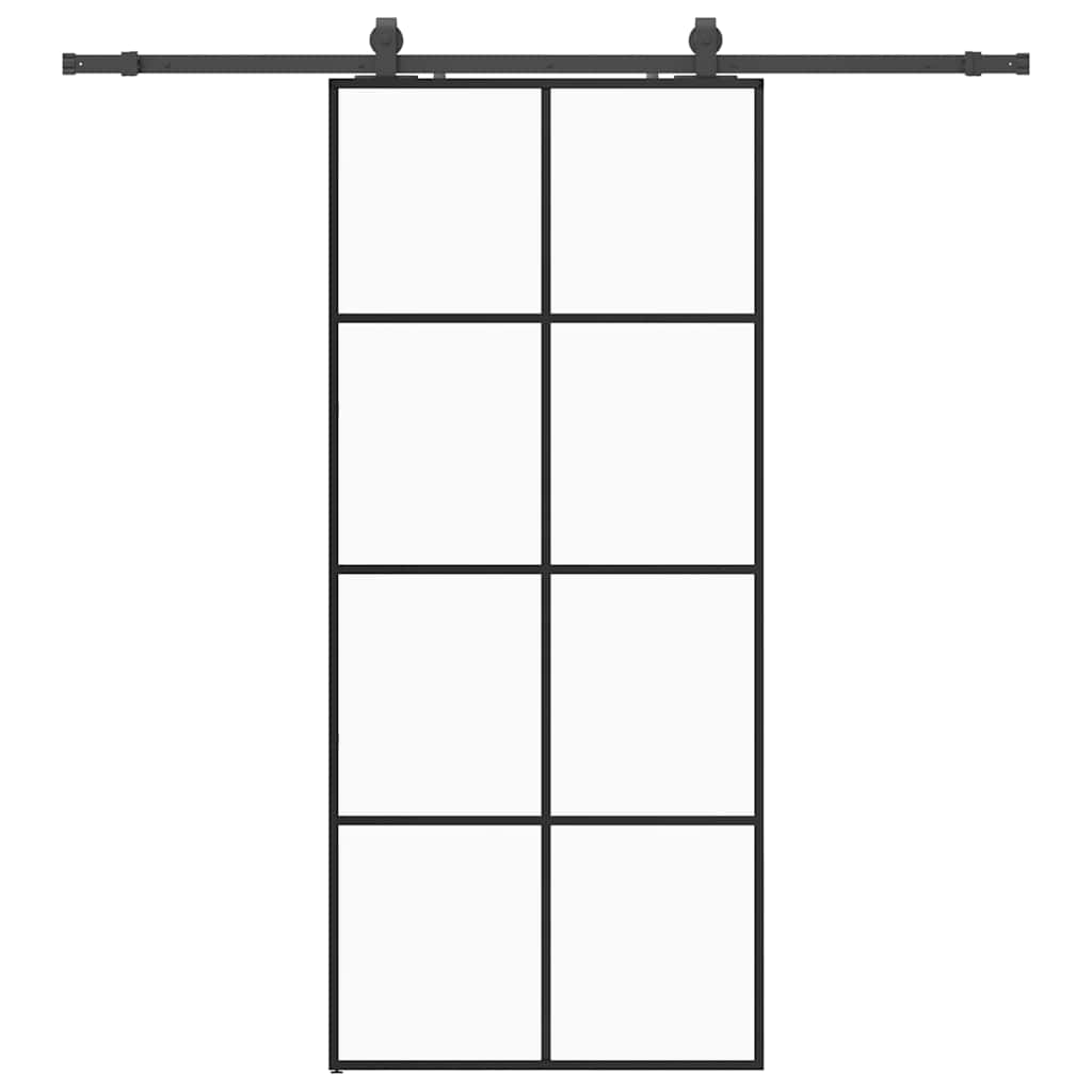 Liukuovi Asennustarvikkeilla Musta 90X205 Cm Esg Lasi