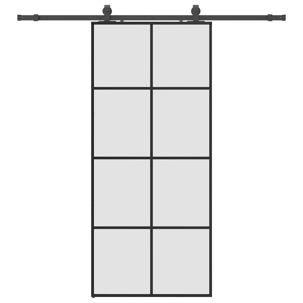 Liukuovi Asennustarvikkeilla Musta 90X205 Cm Esg Lasi