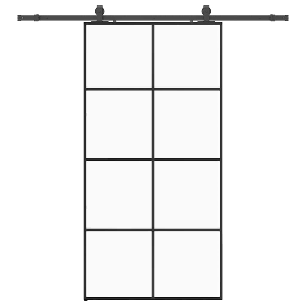 Liukuovi Rautaosilla Musta 102,5X205 Cm Esg-Lasi