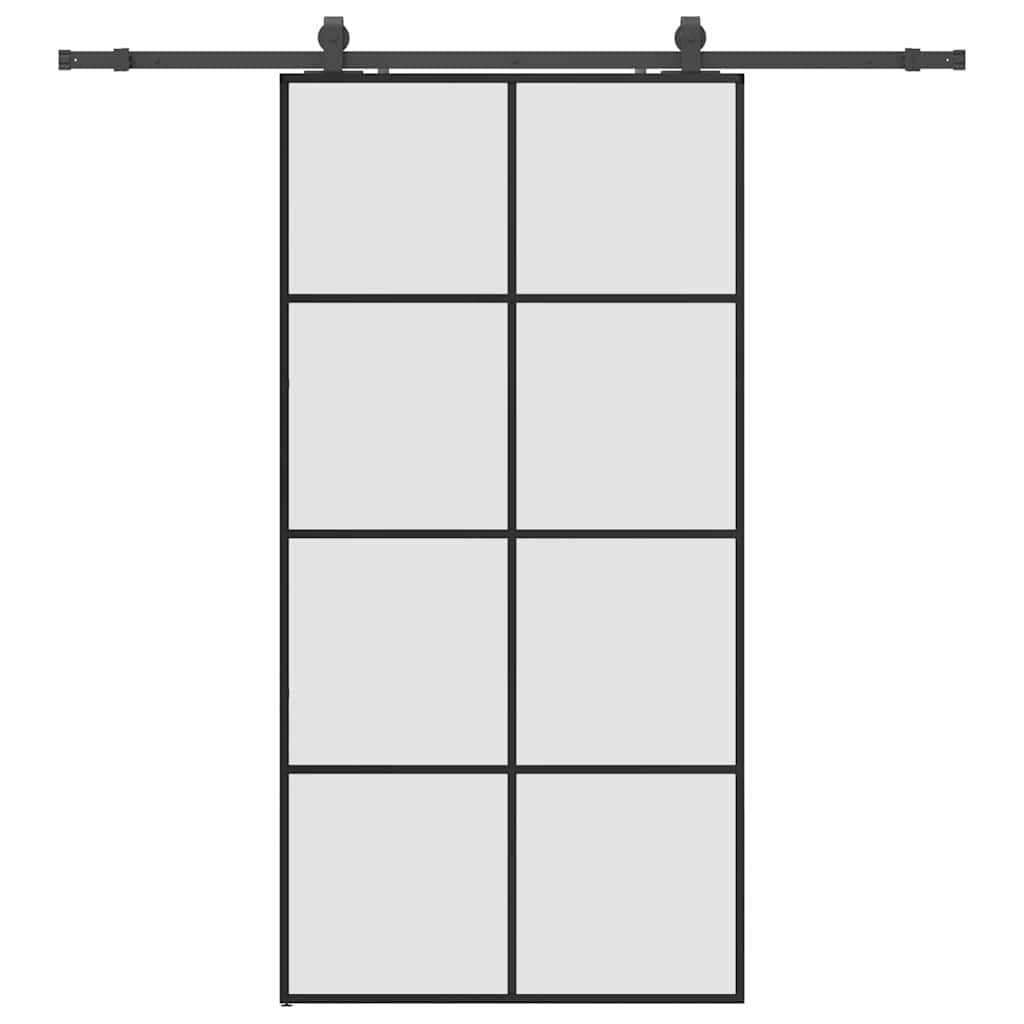 Liukuovi Rautaosilla Musta 102,5X205 Cm Esg-Lasi