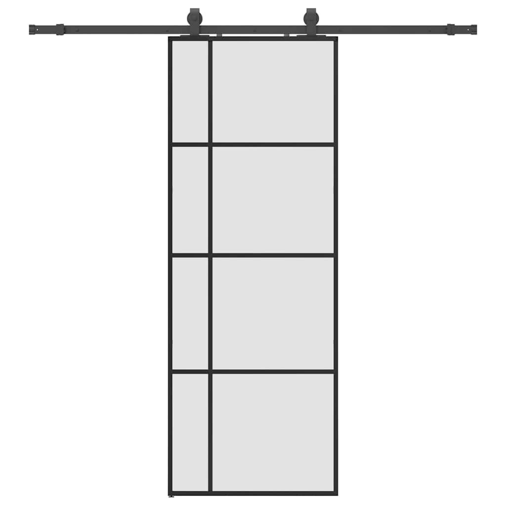 Liukuovi Asennustarvikkeilla Musta 76X205 Cm Esg Lasi
