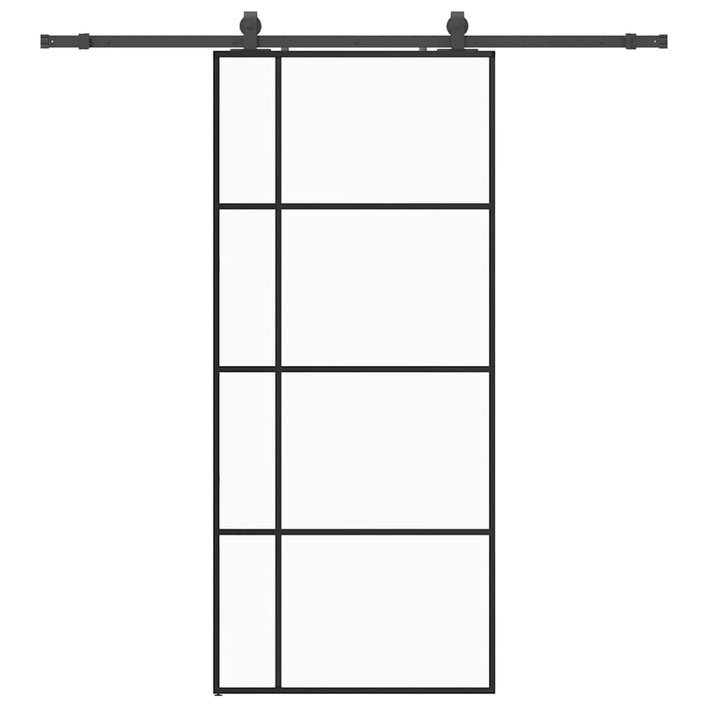 Liukuovi Asennustarvikkeilla Musta 90X205 Cm Esg Lasi