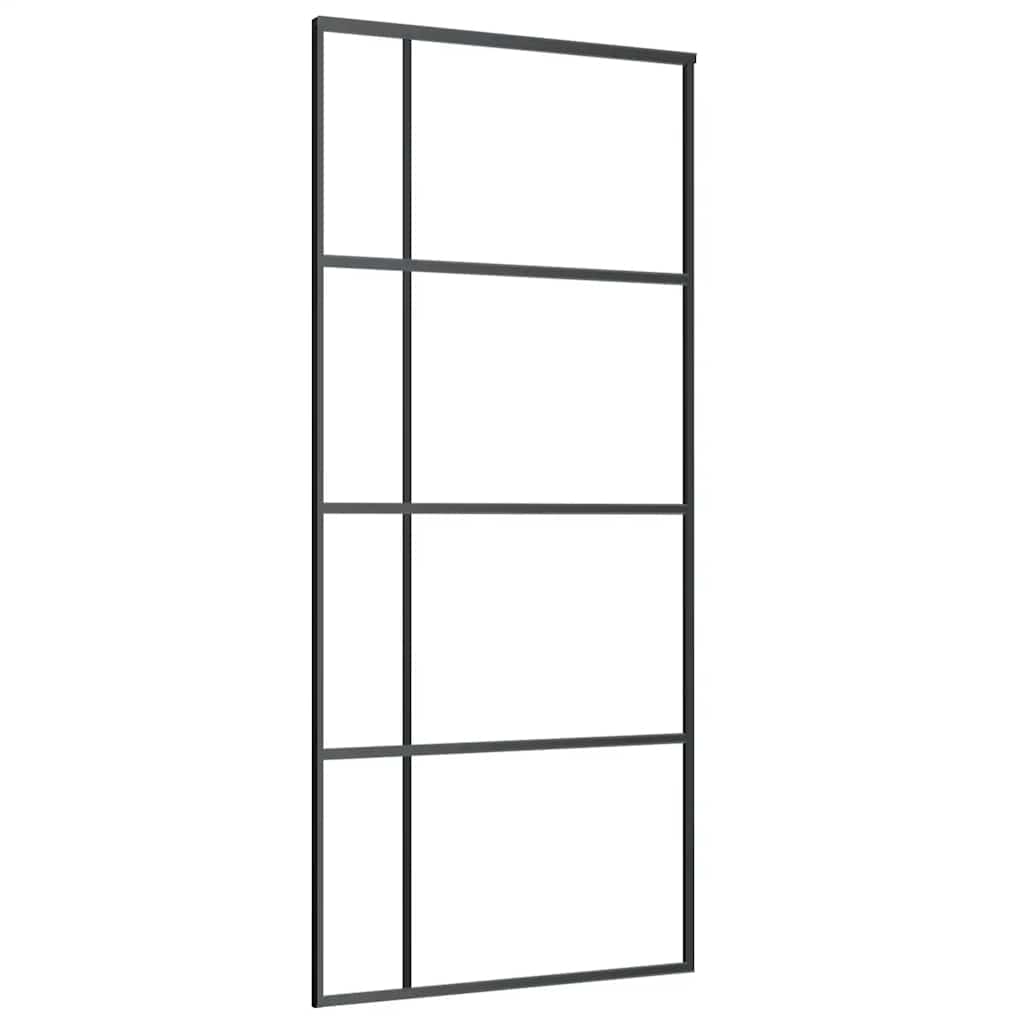 Liukuovi Asennustarvikkeilla Musta 90X205 Cm Esg Lasi