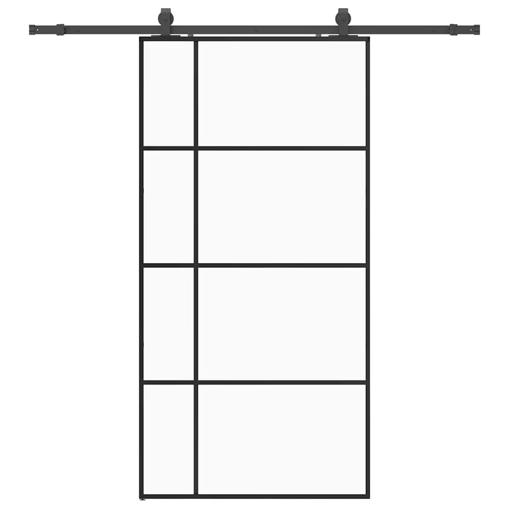 Liukuovi Rautaosilla Musta 102,5X205 Cm Esg-Lasi
