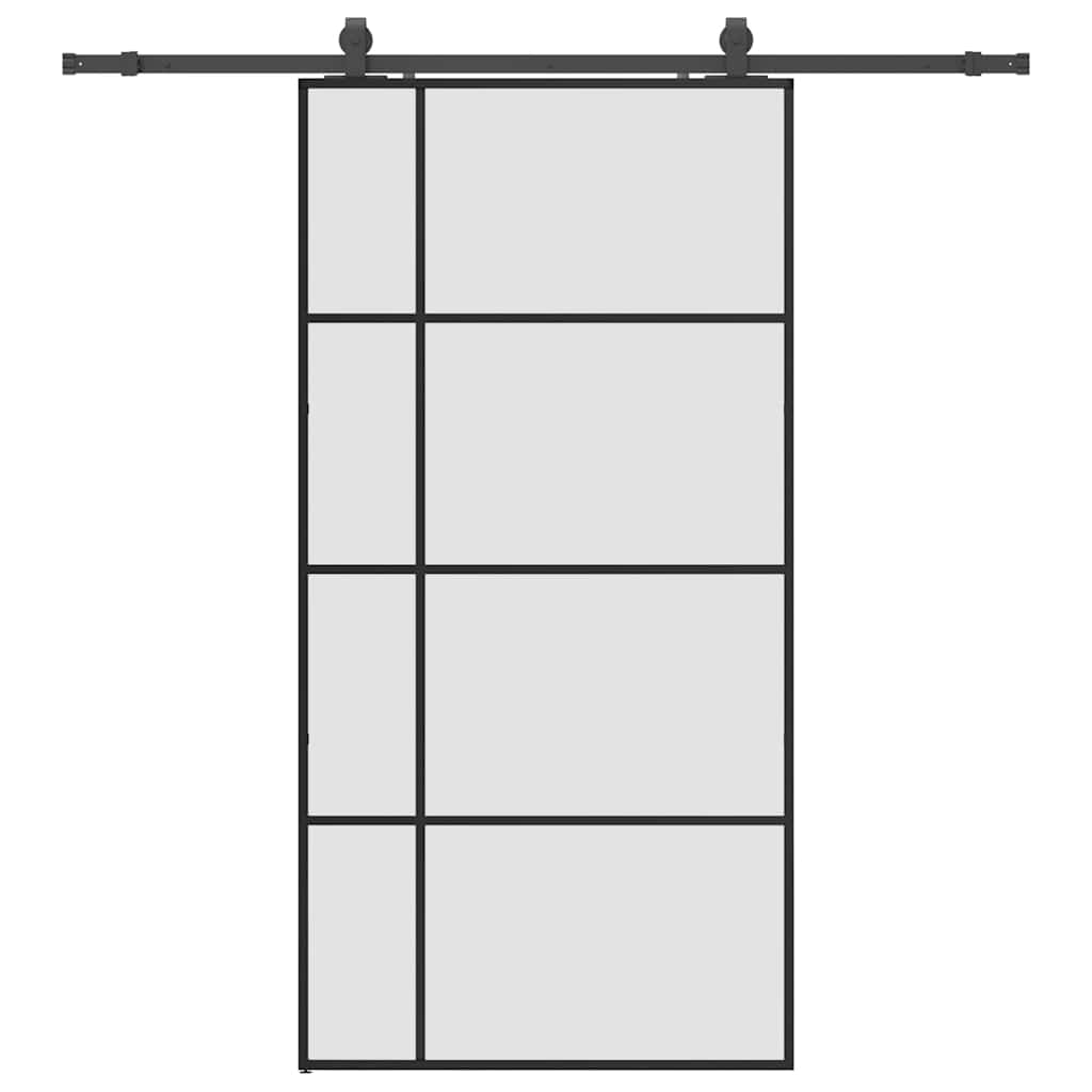 Liukuovi Rautaosilla Musta 102,5X205 Cm Esg-Lasi