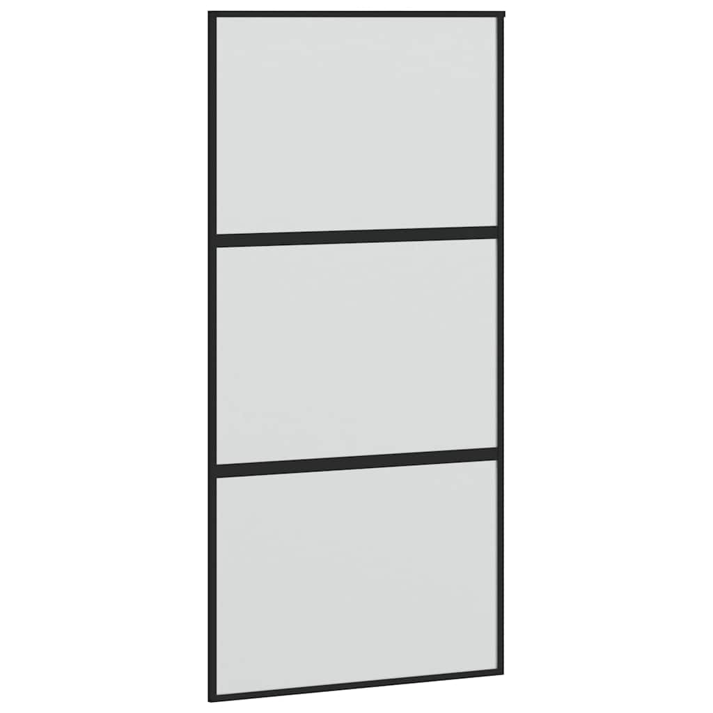 Liukuovi Laitteistosarjalla Musta 102,5X205 Cm Karkaistu Lasi