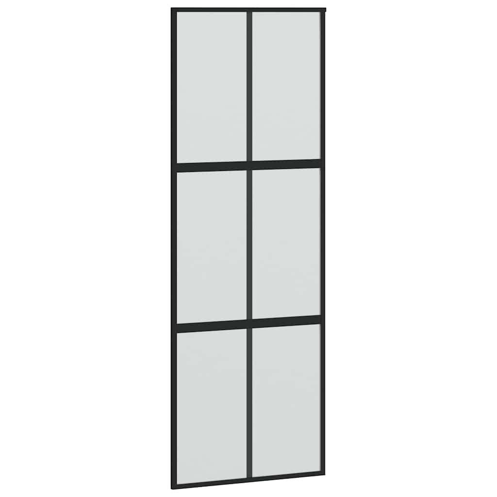 Liukuovi Laitteistosarjalla Musta 90X205 Cm Karkaistu Lasi