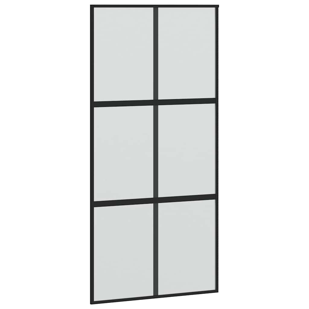 Liukuovi Laitteistosarjalla Musta 102,5X205 Cm Karkaistu Lasi