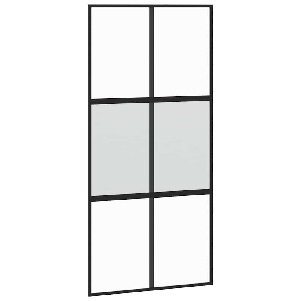 Liukuovi Laitteistosarjalla Musta 102,5X205 Cm Karkaistu Lasi