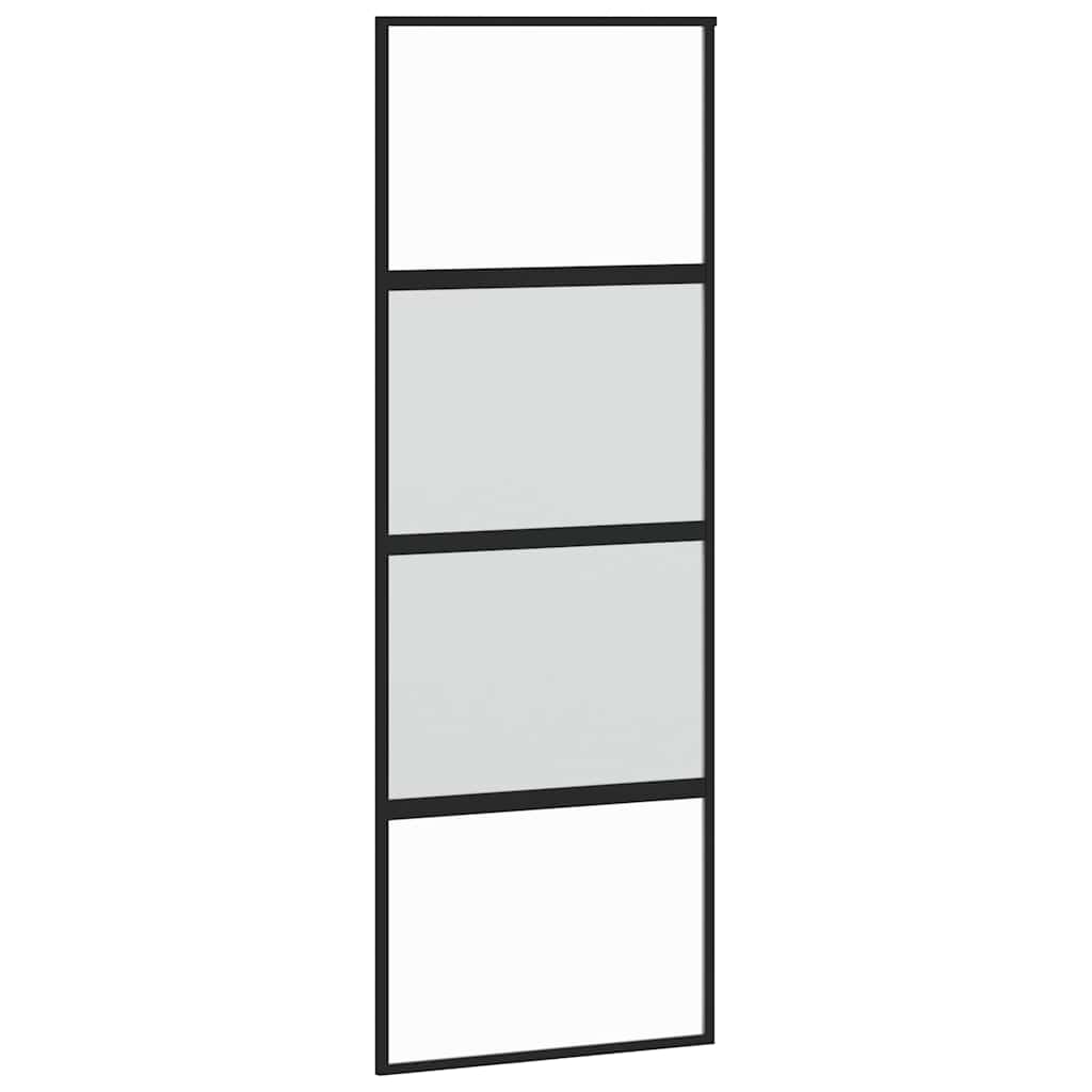 Liukuovi Laitteistosarjalla Musta 76X205 Cm Karkaistu Lasi