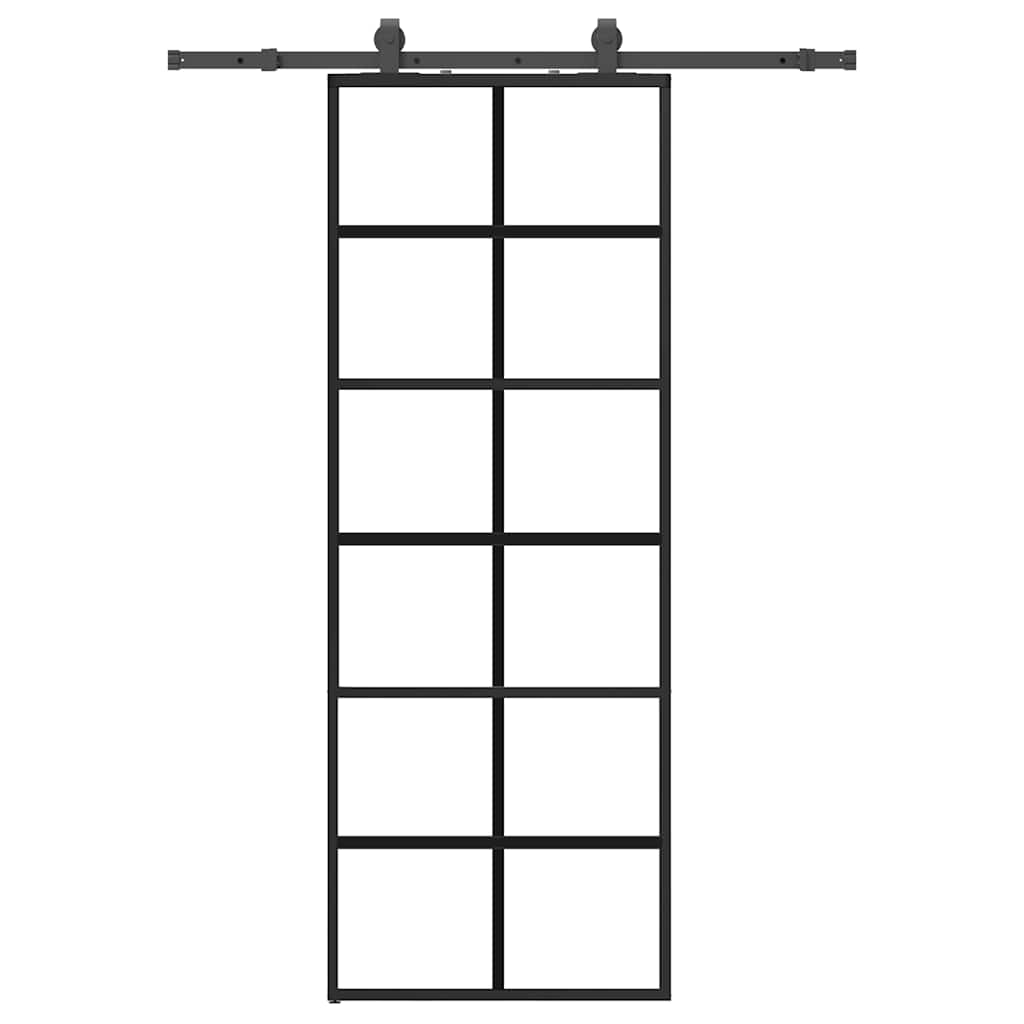 Liukuovi Asennustarvikkeilla Musta 76X205 Cm Esg Lasi