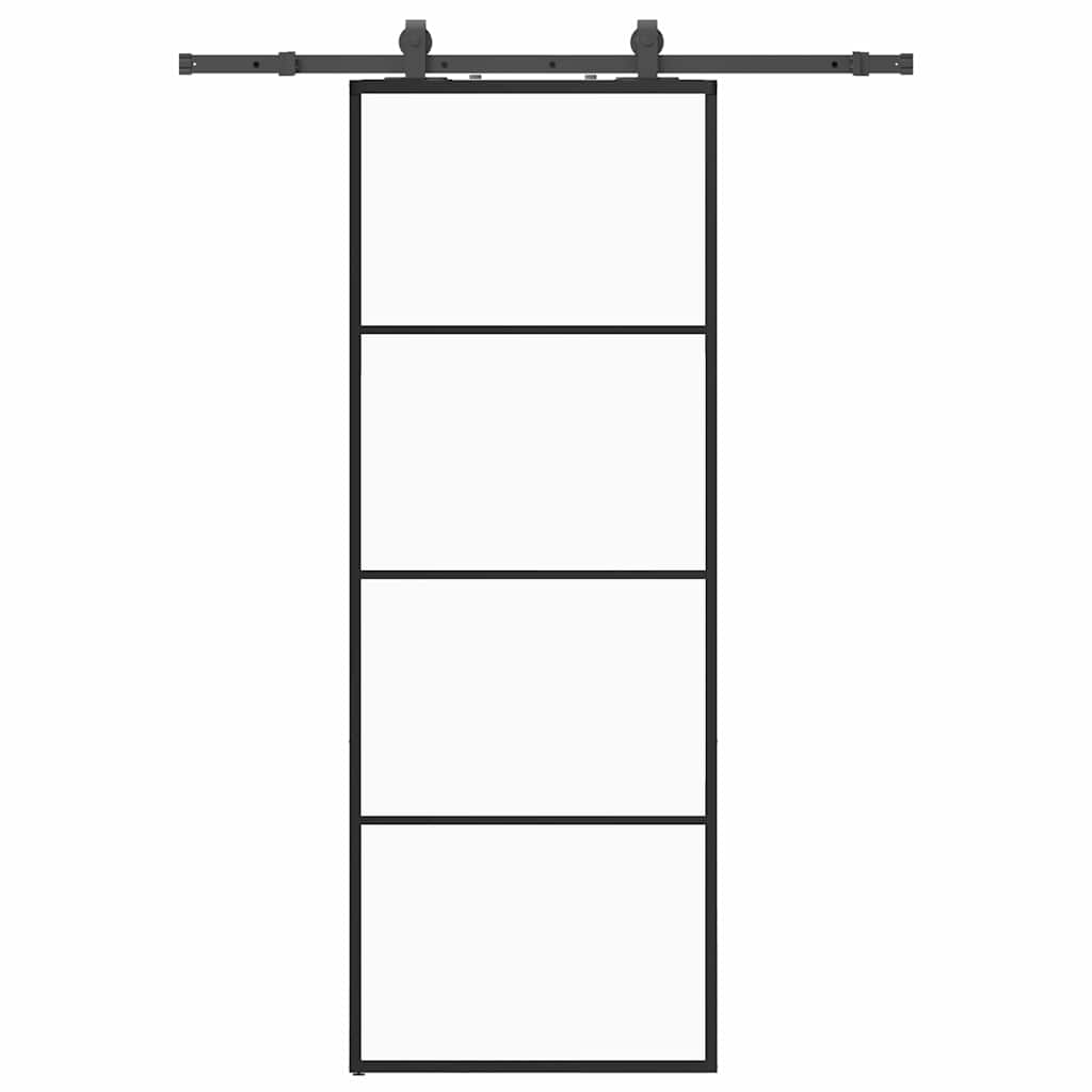 Liukuovi Asennustarvikkeilla Musta 76X205 Cm Esg Lasi