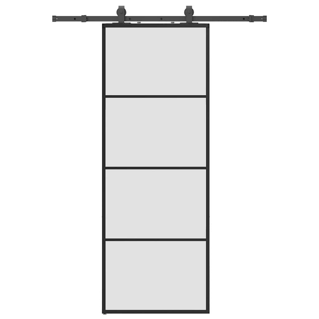Liukuovi Asennustarvikkeilla Musta 76X205 Cm Esg Lasi