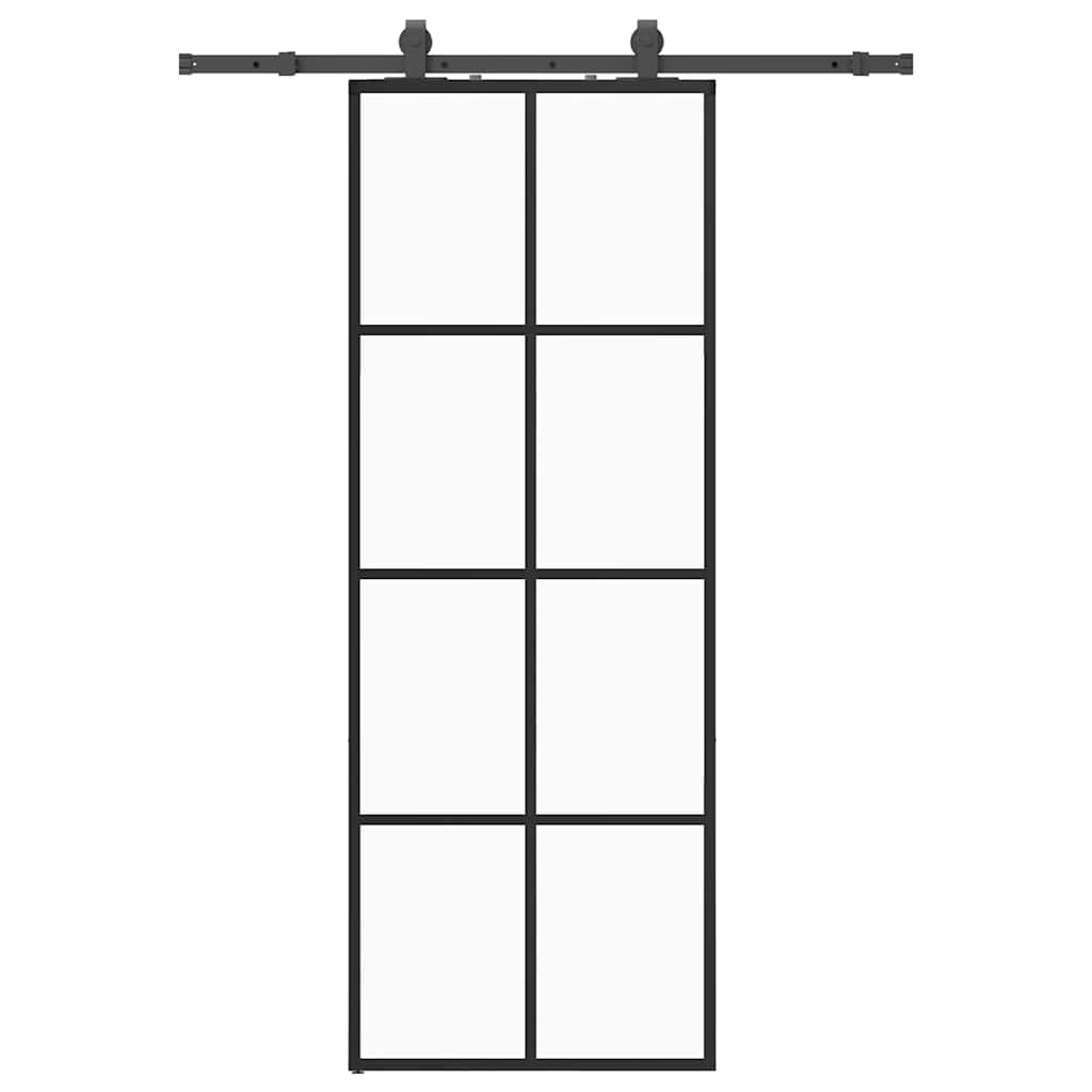 Liukuovi Asennustarvikkeilla Musta 76X205 Cm Esg Lasi