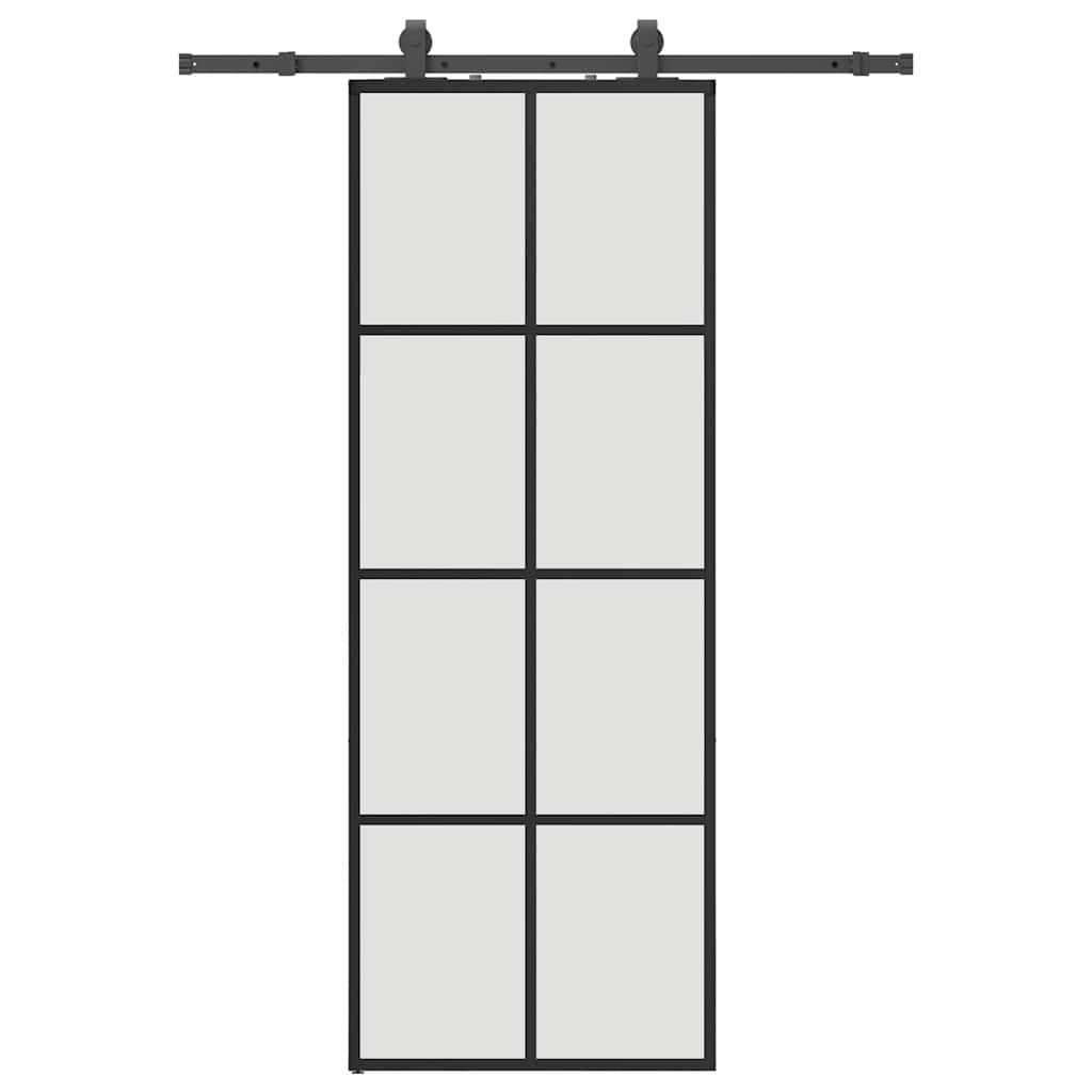 Liukuovi Asennustarvikkeilla Musta 76X205 Cm Esg Lasi