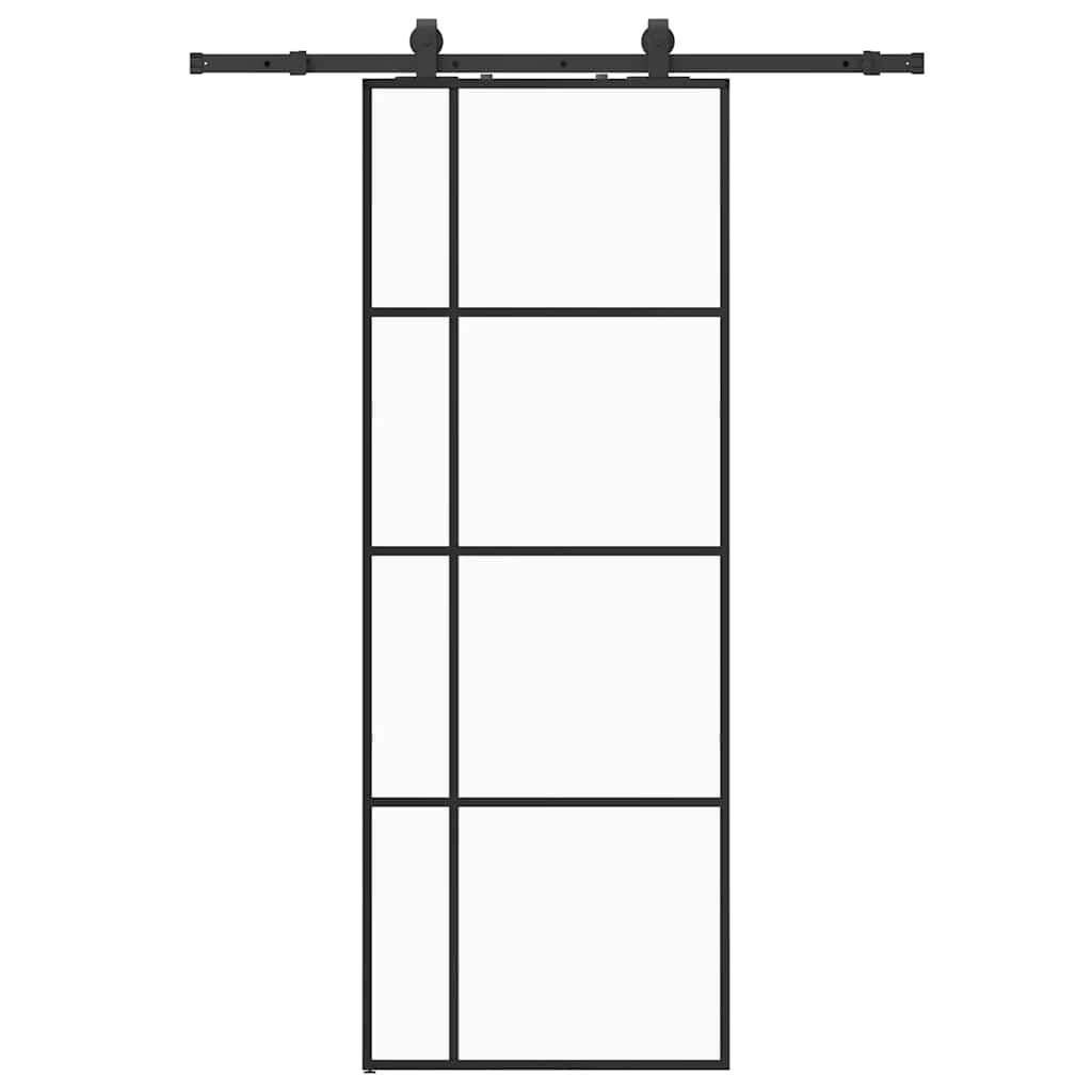 Liukuovi Asennustarvikkeilla Musta 76X205 Cm Esg Lasi