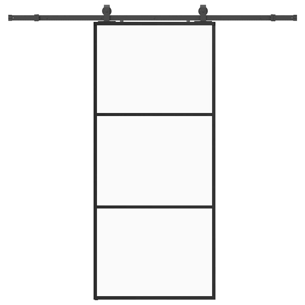 Liukuovi Asennustarvikkeilla Musta 90X205 Cm Esg Lasi