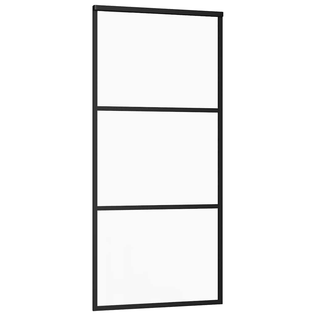 Liukuovi Asennustarvikkeilla Musta 90X205 Cm Esg Lasi