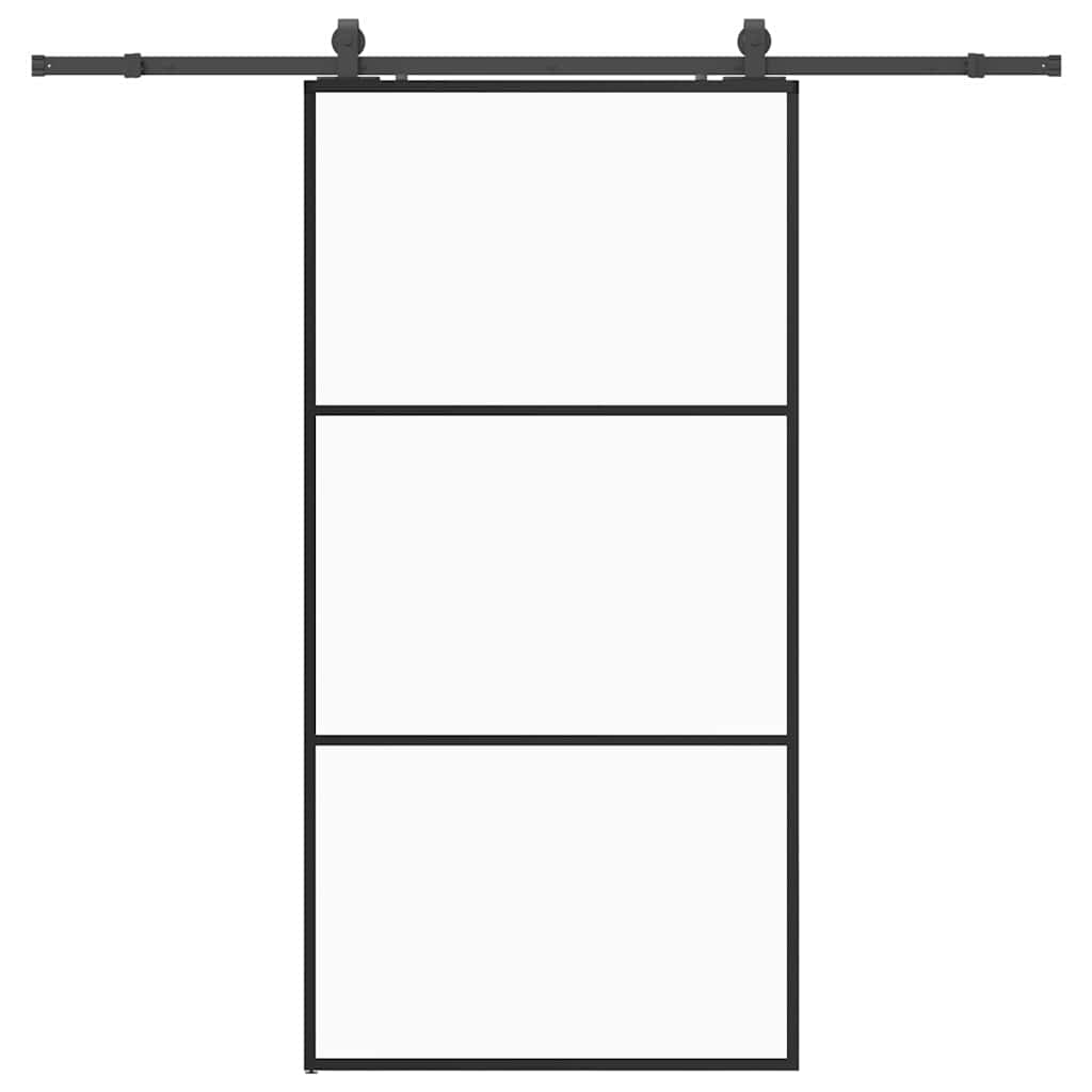 Liukuovi Laitteistosarjalla Musta 102X205 Cm Esg Lasi