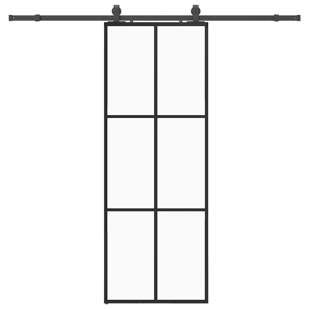 Liukuovi Asennustarvikkeilla Musta 76X205 Cm Esg Lasi