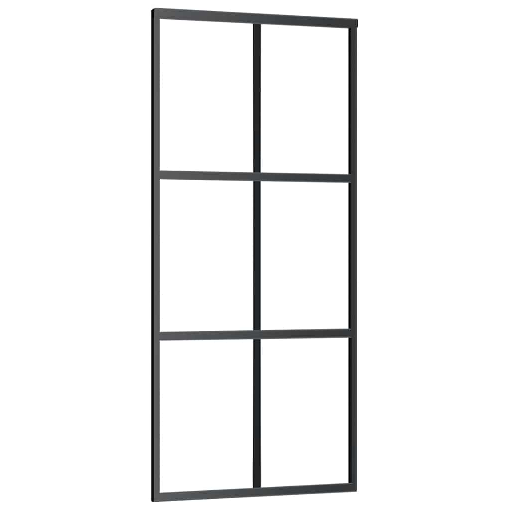 Liukuovi Asennustarvikkeilla Musta 90X205 Cm Esg Lasi