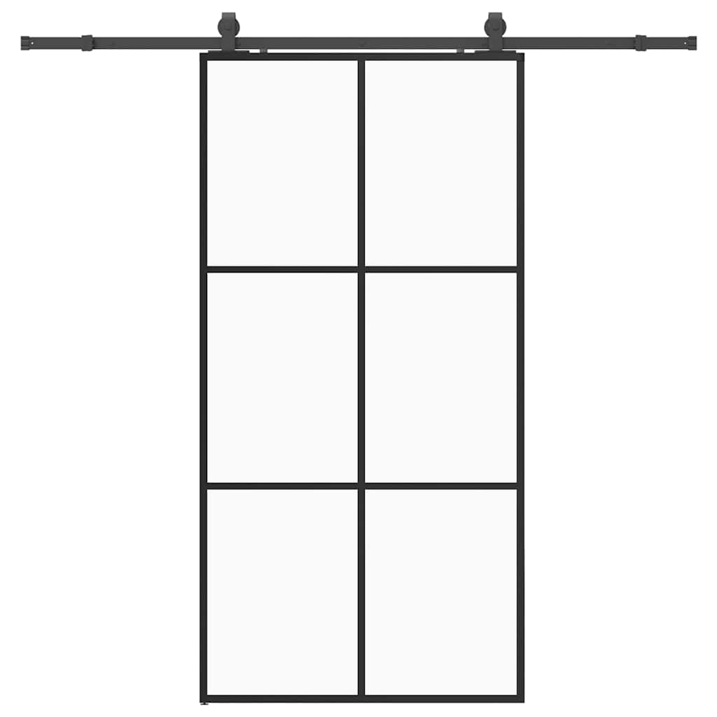 Liukuovi Laitteistosarjalla Musta 102X205 Cm Esg Lasi