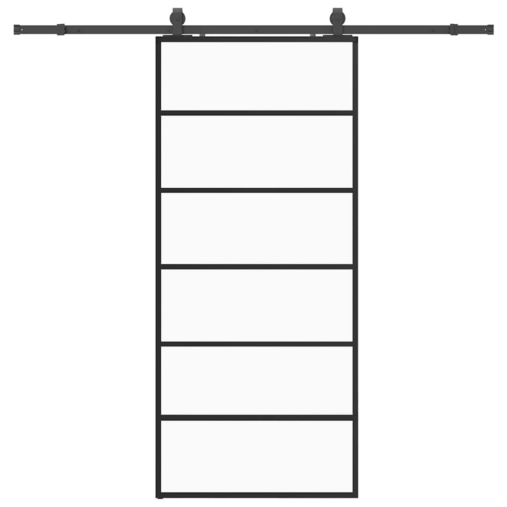 Liukuovi Asennustarvikkeilla Musta 90X205 Cm Esg Lasi